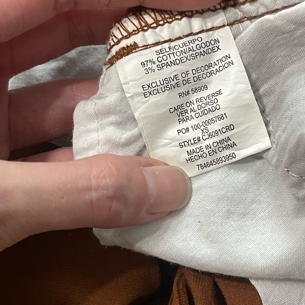 Copper Key Corduroy Burnt Orange A-Line Mini Skirt XS - Picture 10 of 10